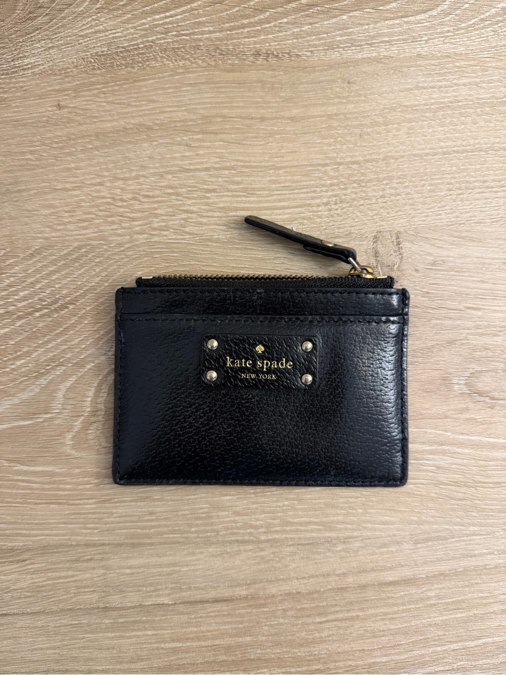 kate spade Black Leather Slim Card Holder wallet